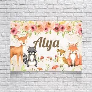 Güzel Orman Temalı Doğum Günü Afişi 100x150 Cm