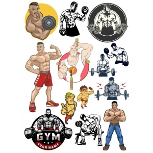 GYM fitness Sticker Set 15 Parça Telefon, Tablet, Defter, Laptop Sticker