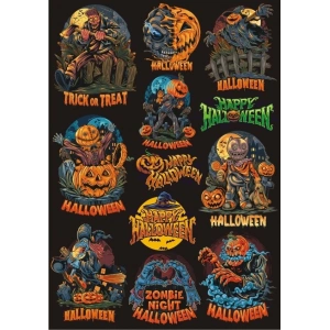 Hallowen Sticker Set 8 12 Parça Telefon, Tablet, Defter, Laptop Sticker