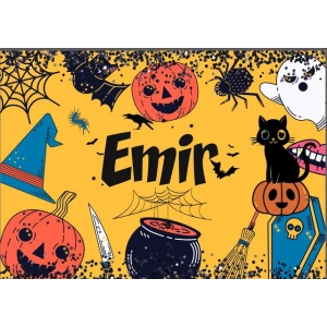 Hallowen Temalı Doğum Günü Afişi - 100x150 Cm