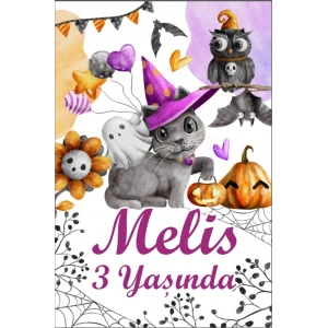 Hallowen Temalı Doğum Günü Afişi - 35x50 Cm