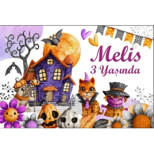 Hallowen Temalı Doğum Günü Afişi - 35x50 Cm
