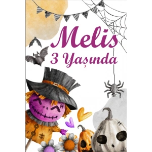 Hallowen Temalı Doğum Günü Afişi - 70x100 Cm