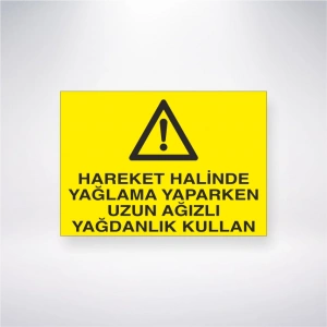 Hareket Halinde Yağlama Yaparken Uzun Ağızlı Yağdanlık Kullan Sticker 20X28 Cm