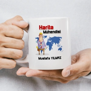 Harita Mühendisi İsme Özel Kupa