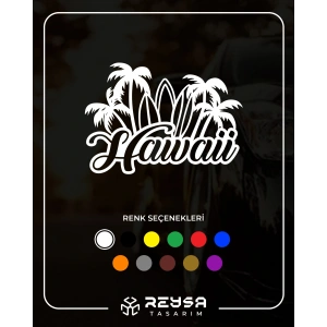 Hawaii Sticker 17x17 Cm Beyaz