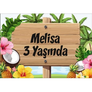 Hawaii Tabela Doğum Günü Afişi 70X100 cm
