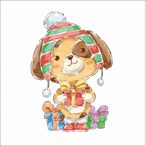 Hediye Veren Köpek Sticker