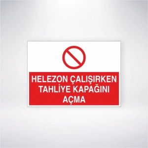 Helezon Çalışırken Tahliye Kapağını Açma Sticker 20X28 Cm