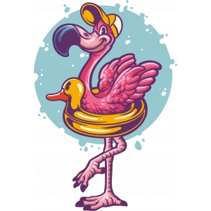 flamingo sticker 10x10 cmRenkli Sticker