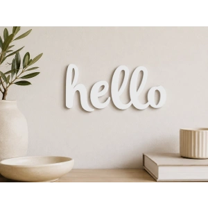 Hello Yazılı 3 mm MDF Duvar Dekoru 20X10 CM