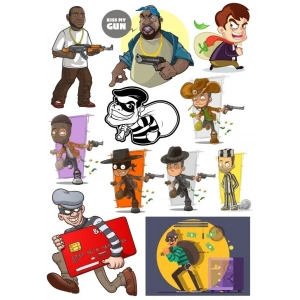 Hırsız Sticker Set-1 15 Parça Telefon, Tablet, Defter, Laptop Sticker