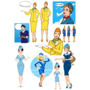 Hostes Sticker Set-1 12 Parça Telefon, Tablet, Defter, Laptop Sticker