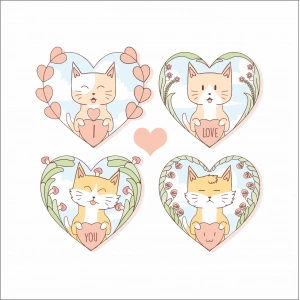 I love You kedi Sticker