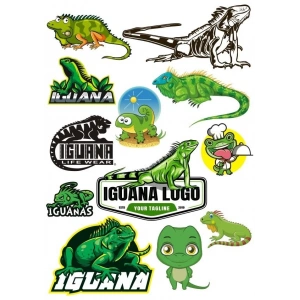 İguana Sticker Set-2 12 Parça Telefon, Tablet, Defter, Laptop Sticker