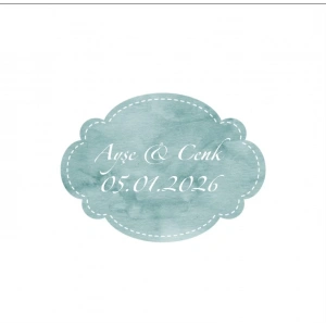 İkili Zincir Örgülü Kare Mühür Kına Nişan Düğün 3x3 cm özel etiket / 50 adet sticker