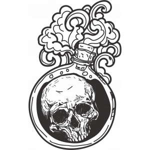 İksir Kurukafa Sticker 10x10 cmRenkli Sticker