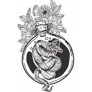 İksir ve Yılan Sticker 10x10 cmRenkli Sticker