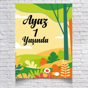 İlkbahar Temalı Doğum Günü Afişi 100X150 cm