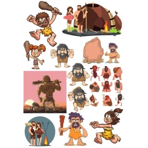İlkel İnsanlar Sticker Set 25 Parça Telefon, Tablet, Defter, Laptop Sticker
