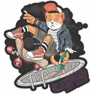 Kızgın Kedi Sticker 10x10 cmRenkli Sticker