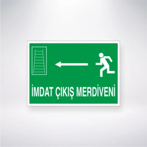 İmdat Çıkış Merdiveni <-- Sticker 20X28 Cm