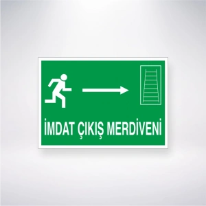 İmdat Çıkış Merdiveni --> Sticker 20X28 Cm