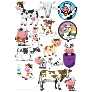 İnek Sticker Set-3 13 Parça Telefon, Tablet, Defter, Laptop Sticker