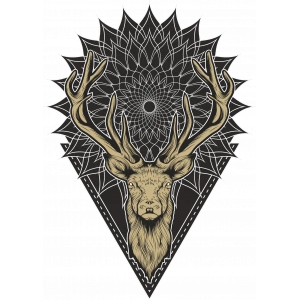 geyik sticker 10x10 cmRenkli Sticker