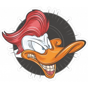 Kızgın Ördek Sticker 10x10 cmRenkli Sticker