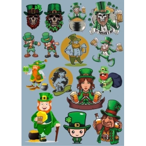 İrlandalı Sticker Set-3 17 Parça Telefon, Tablet, Defter, Laptop Sticker