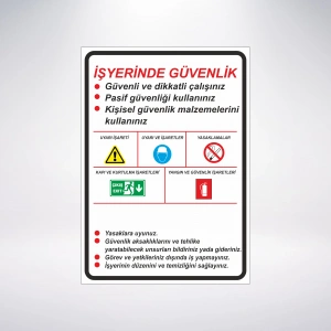 iş yerinde güvenlik Sticker 20X28 Cm