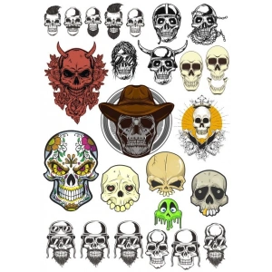 İskelet Şeytan Sticker Set 15 Parça Telefon, Tablet, Defter, Laptop Sticker