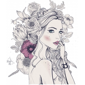 Kadın Sticker 10x10 cmRenkli Sticker