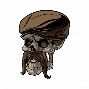 iskelet Sticker 10x10 cmRenkli Sticker