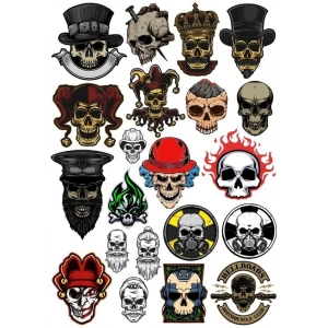 İskelet Sticker Set-12 13 Parça Telefon, Tablet, Defter, Laptop Sticker