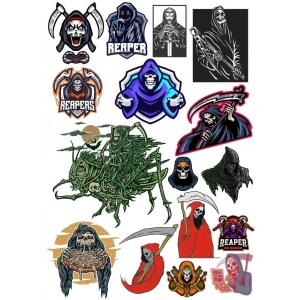 İskelet Sticker Set 15 Parça Telefon, Tablet, Defter, Laptop Sticker