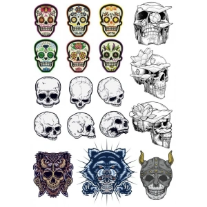 İskelet Sticker Set-5 18 Parça Telefon, Tablet, Defter, Laptop Sticker