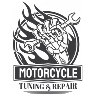 İskelet ve Motorcycle Sticker 10x10 cmRenkli Sticker