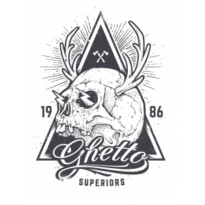 Ghetto İskelet Sticker 10x10 cmRenkli Sticker