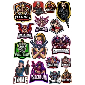 Kadın Karakterler Sticker Set 2 14 Parça Telefon, Tablet, Defter, Laptop Sticker