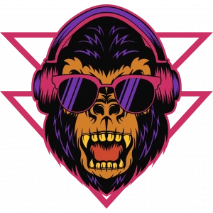 Goril Sticker 10x10 cmRenkli Sticker