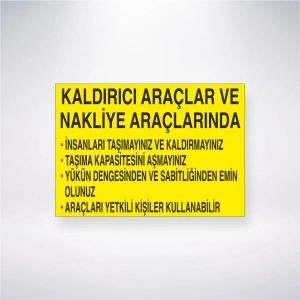 Kaldırıcı Araçlar ve Nakliye Araçlarında Sticker 20X28 Cm