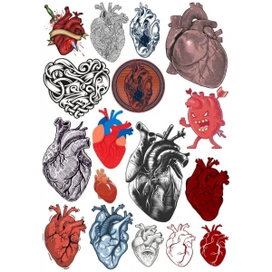 Kalp Sticker Set 1 16 Parça Telefon, Tablet, Defter, Laptop Sticker