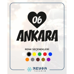 Kalpli 06 Ankara Araba Sticker 17x17 Cm Siyah