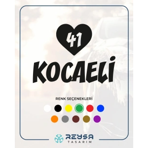 Kalpli 41 Kocaeli Araba Sticker 17x17 Cm Siyah