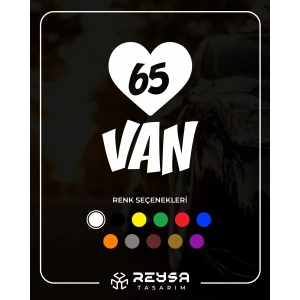 Kalpli 65 Van Araba Sticker 17x17 Cm Beyaz