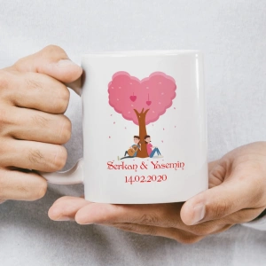 Kalpli Ağaç Sevgililer Günü Kupası