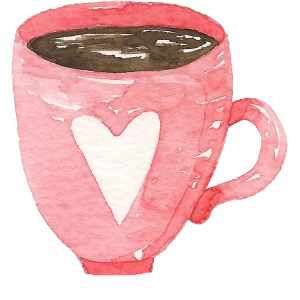 Kalpli Pembe Kahve Fincanı Duvar Stickerı