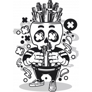 Müzik Çalan iskelet Sticker 10x10 cmRenkli Sticker